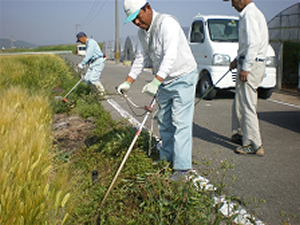 農道法面の草刈り