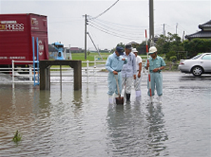 大雨後の見回り