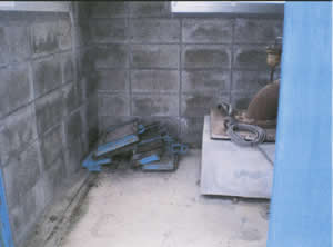 非かんがい期の堰板の屋内保管