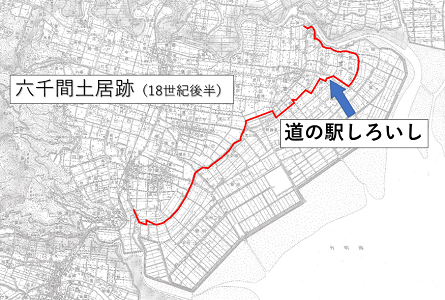 六千間土居跡地図