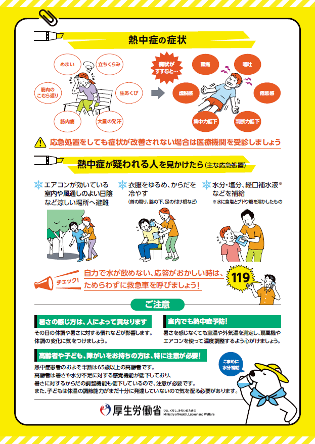 チラシ裏　熱中症予防のために